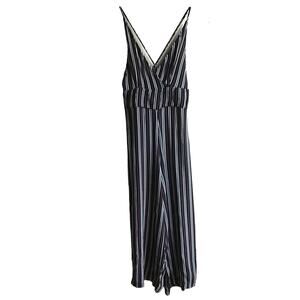 Pull & Bear Strappy Wide Leg Jumpsuit Size S Going Out Striped One Piece Outfit